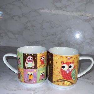Who Whoo, You YOU Deserve This Adorable Pair of Vintage Hooty Owl Coffee Cups